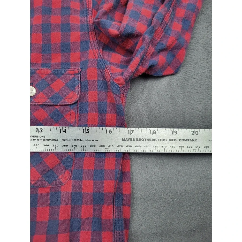 RHC Ron Herman Flannel Shirt‎ Mens Small Red Buffalo Check Plaid Lightweight
